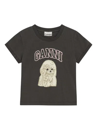 GANNI GANNI POODLE ORGANIC COTTON T-SHIRT