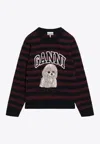 Ganni Graphic Wool Mix Poodle Stripe Sweaters And Cardigans Multicolor In Multi