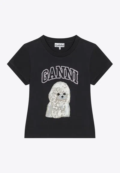 GANNI POODLE PRINT T-SHIRT
