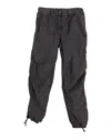 Ganni Poplin Cargo Pants In Black Cotton In Black
