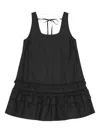 Ganni Ruffle Sleeveless Square Neck Mini Dress