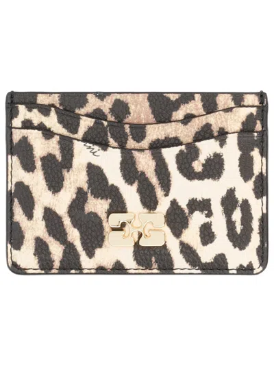 Ganni Portacarte "bou" In Animal Print
