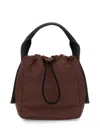 Ganni Pouchette In Technical Fabric In Brown