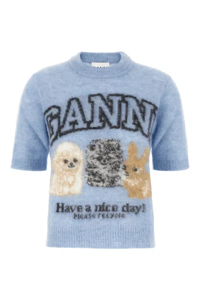 GANNI POWDER BLUE ALPACA BLEND SWEATER