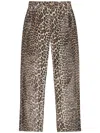 Ganni Leopard Print Barrel Jeans