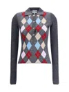Ganni Print Polo Sweater In Multi