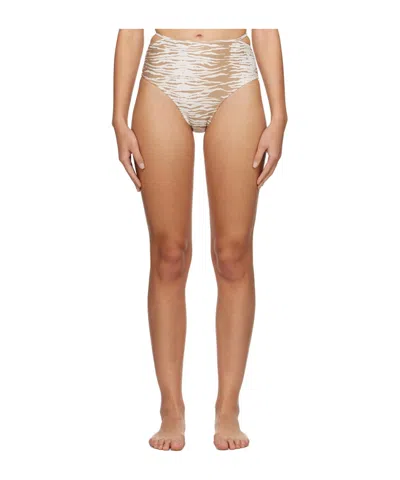 Ganni Printed Bikini Bottoms In 177 Tiger's Eye