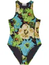 Ganni Printed Bodysuit In Multicolour