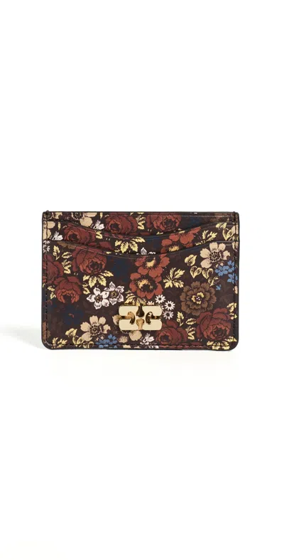 Ganni Printed Bou Card Holder Chocolate Plum