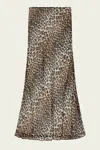 Ganni Printed Chiffon Maxi Skirt In Almond Milk