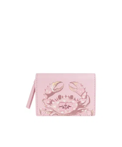 Ganni Printed Coin Purse In Pink