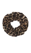 Ganni Printed Cotton Scrunchie In Neutral