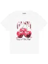 Ganni Basic Jersey Cherry Relaxed T-shirt In White