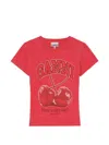 Ganni Red Baby Fit Future Cherry T-shirt In Red