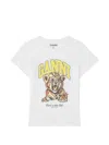 Ganni Organic Cotton T-shirt With Front Print In White