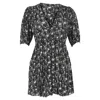 Ganni Printed Crepe Mini Dress In Green Viscose In Green