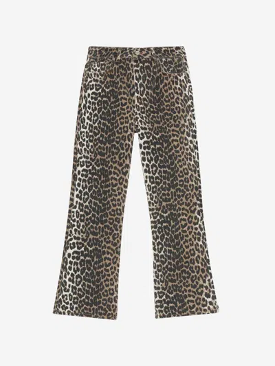 GANNI GANNI PRINTED CROPPED JEANS