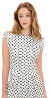 Ganni Polka Dots Corset Blouse In Egret