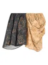 Ganni Printed Draped Mini Skirt In Brown