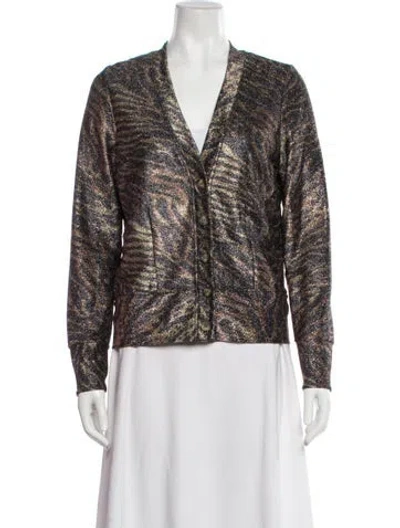Pre-owned Ganni Printed Evening Jacket In Neutral