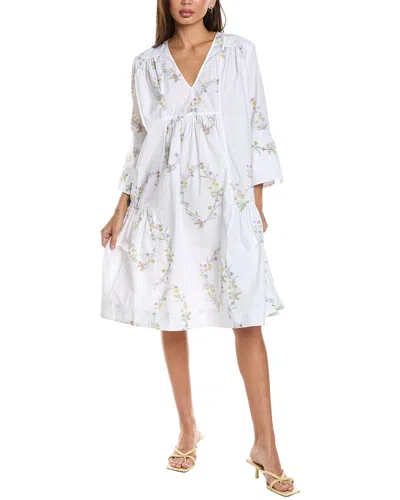 Ganni Woman Midi Dress White Size 4 Cotton