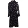 Ganni Printed Georgette Midi Dress In Black Viscose In Black