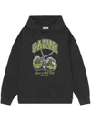 Ganni Women Cherries Organic Cotton Hoodie In Black