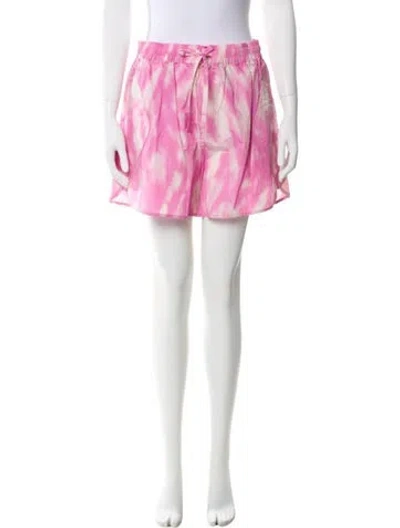 Pre-owned Ganni Printed Knee-length Shorts In Pink