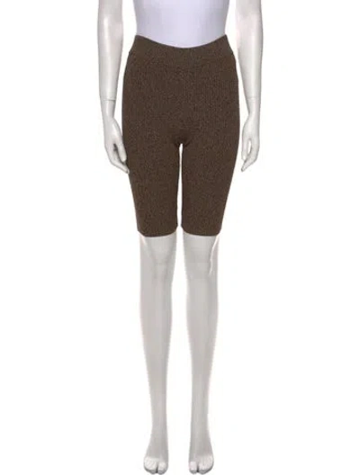 Pre-owned Ganni Printed Knee-length Shorts W/ Tags In Brown