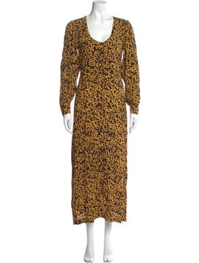 Pre-owned Ganni Printed Long Dress In Multi