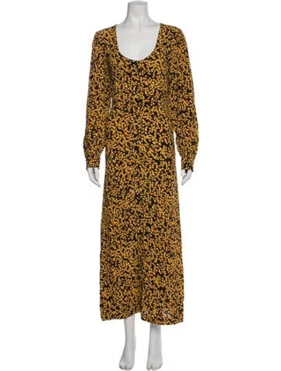 Pre-owned Ganni Printed Long Dress In Multi