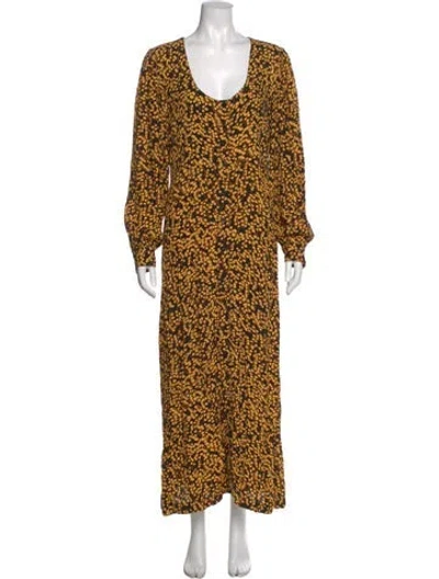 Pre-owned Ganni Printed Long Dress In Multi