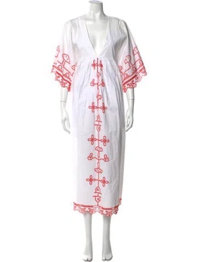 Pre-owned Ganni Printed Long Dress In Multi