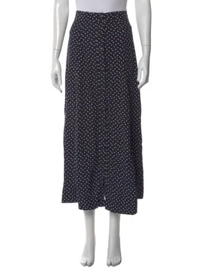 Pre-owned Ganni Printed Long Skirt In Blue