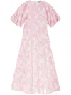 Ganni Maxikleid Mit Print In Rosa