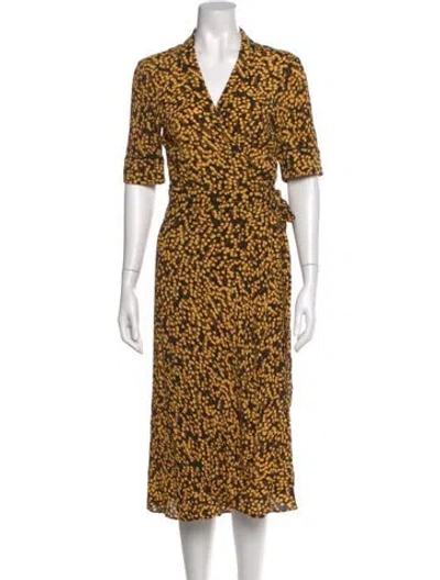 Pre-owned Ganni Printed Midi Length Dress In Multi