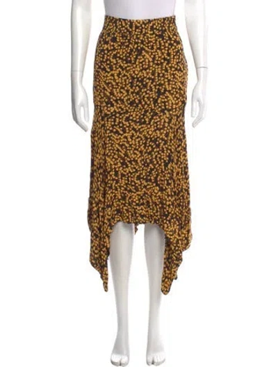 Pre-owned Ganni Printed Midi Length Skirt In Multi