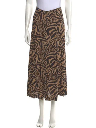 Pre-owned Ganni Printed Midi Length Skirt In Neutral