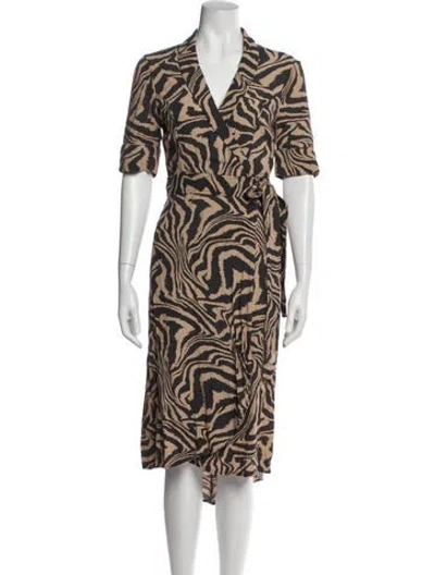Pre-owned Ganni Printed Mini Dress In Black