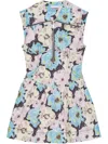 Ganni Minikleid Mit Print In Blau