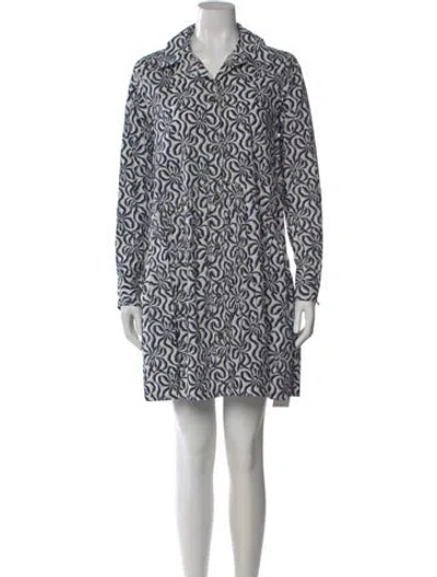 Pre-owned Ganni Printed Mini Dress In Blue