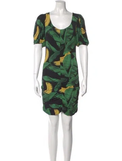 Pre-owned Ganni Printed Mini Dress In Multi