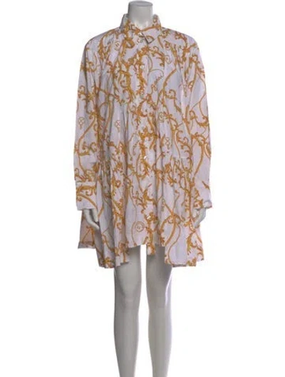 Pre-owned Ganni Printed Mini Dress In Multi