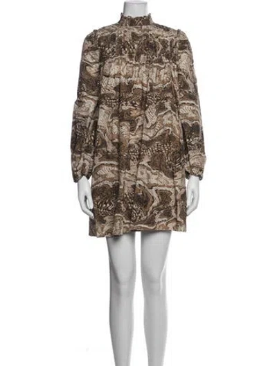 Pre-owned Ganni Printed Mini Dress In Multi