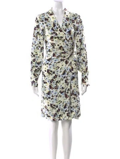 Pre-owned Ganni Printed Mini Dress In Neutral
