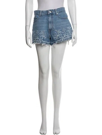 Pre-owned Ganni Printed Mini Shorts In Multi
