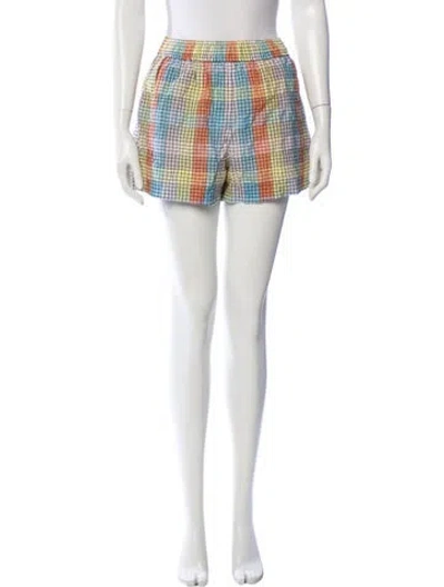 Pre-owned Ganni Printed Mini Shorts In Neutral