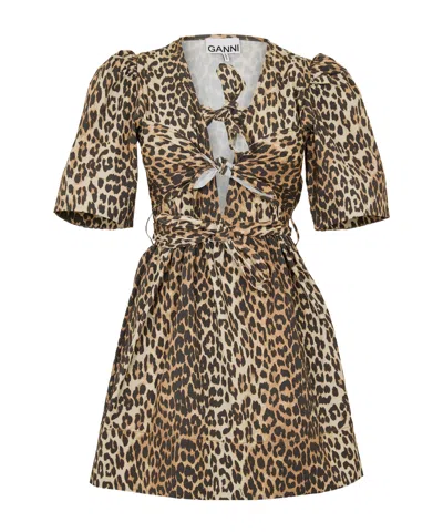 Ganni Printed Mini Skirt In Animal Print