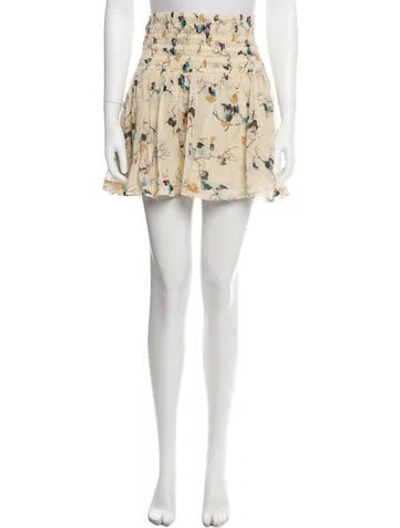Pre-owned Ganni Printed Mini Skirt In Neutral