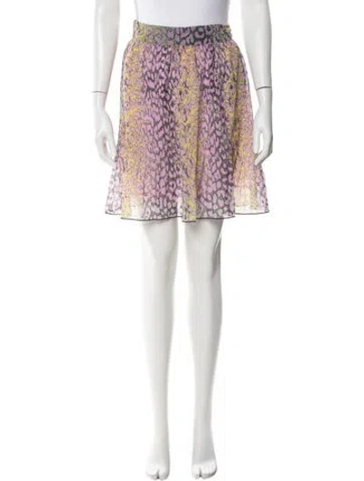 Pre-owned Ganni Printed Mini Skirt In Pink